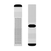 White socks with Sad Sunday Club written on them