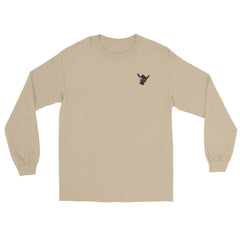 Product image of a long sleeve t-shirt in sand with a shaka logo on the front