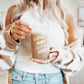 16oz Can shaped glass with words Coffee Surf Coffee Surf