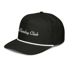 Golf rope hat with Sad Sunday Club embroidered on the front