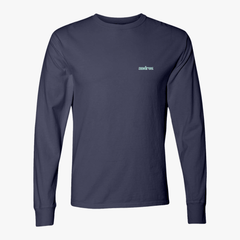 Frontside of the Stoked Garment-Dyed Long Sleeve T-Shirt in anchor slate