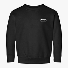 Black toddler sweatshirt with logo on front