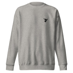 Front side of a carbon grey premium sweatshirt