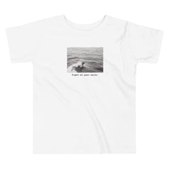 Wrinkled lay flat toddler t-shirt in white