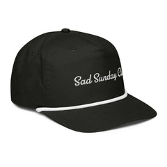 Black rope golf hat with Sad Sunday Club embroidered on the front.